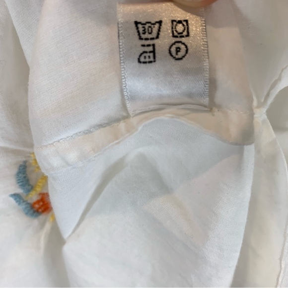 Glam Vintage Soul sz S White Embroidered Multicolour Long Line Women’s Tunic Top - Picture 9 of 9